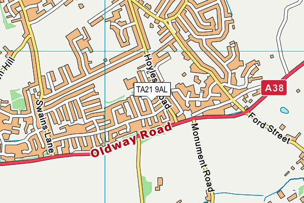 TA21 9AL map - OS VectorMap District (Ordnance Survey)