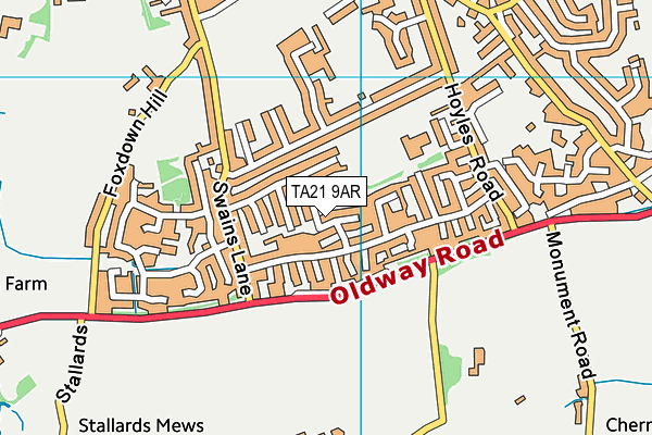 TA21 9AR map - OS VectorMap District (Ordnance Survey)