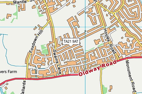 TA21 9AT map - OS VectorMap District (Ordnance Survey)