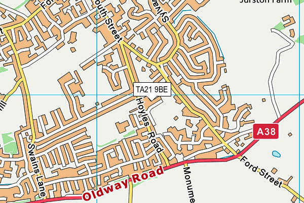 TA21 9BE map - OS VectorMap District (Ordnance Survey)