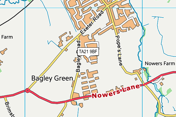 TA21 9BF map - OS VectorMap District (Ordnance Survey)