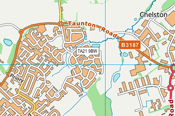 TA21 9BW map - OS VectorMap District (Ordnance Survey)
