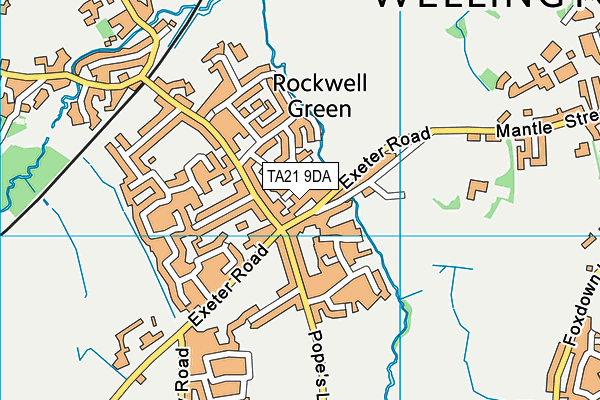 TA21 9DA map - OS VectorMap District (Ordnance Survey)