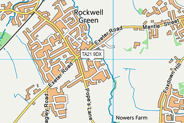 TA21 9DX map - OS VectorMap District (Ordnance Survey)