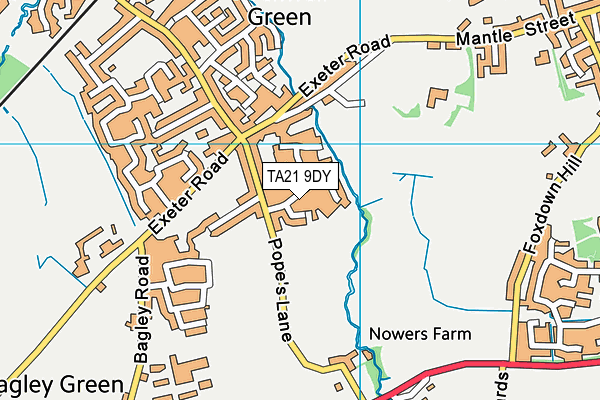 TA21 9DY map - OS VectorMap District (Ordnance Survey)