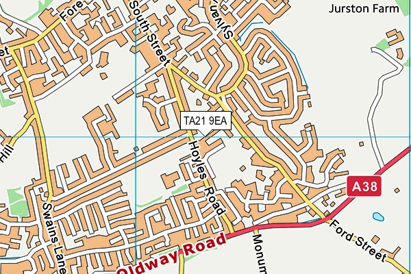 TA21 9EA map - OS VectorMap District (Ordnance Survey)