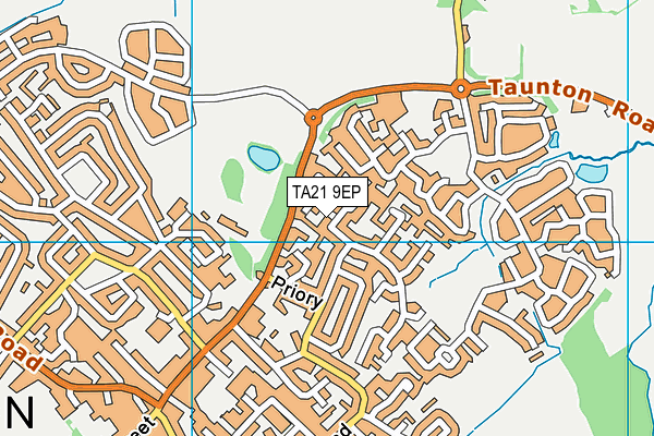 TA21 9EP map - OS VectorMap District (Ordnance Survey)