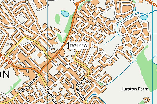 TA21 9EW map - OS VectorMap District (Ordnance Survey)