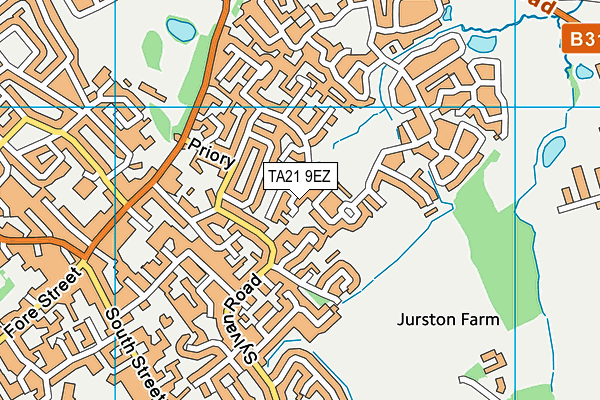 TA21 9EZ map - OS VectorMap District (Ordnance Survey)