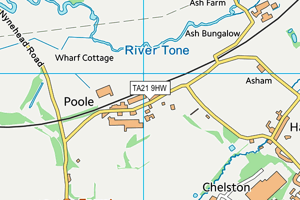 TA21 9HW map - OS VectorMap District (Ordnance Survey)