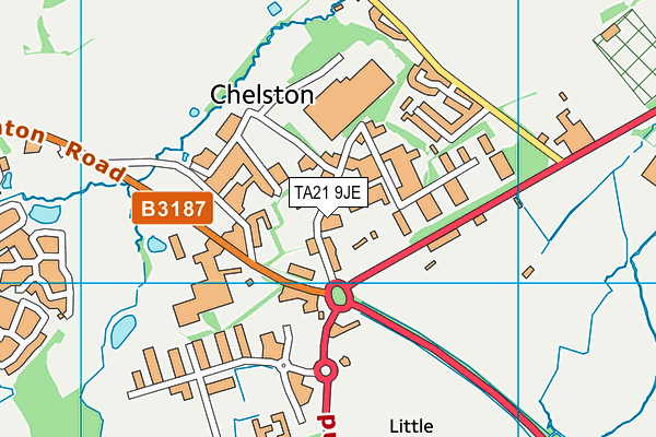 TA21 9JE map - OS VectorMap District (Ordnance Survey)
