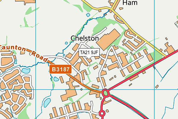 TA21 9JF map - OS VectorMap District (Ordnance Survey)