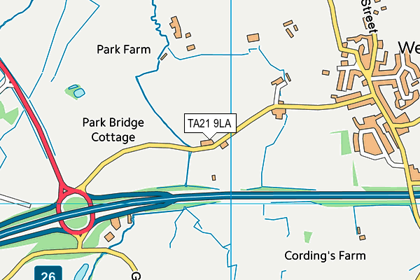 TA21 9LA map - OS VectorMap District (Ordnance Survey)