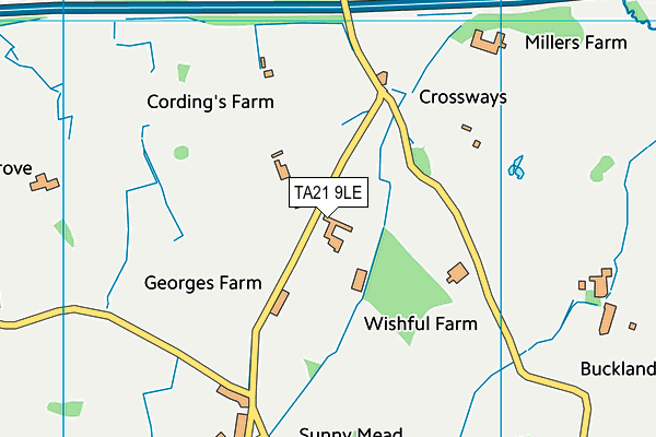 TA21 9LE map - OS VectorMap District (Ordnance Survey)