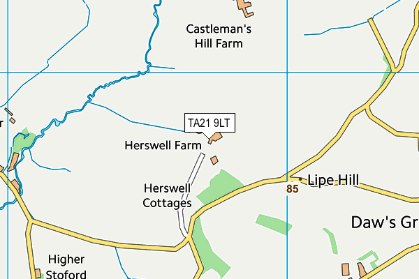 TA21 9LT map - OS VectorMap District (Ordnance Survey)