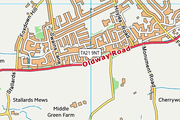 TA21 9NT map - OS VectorMap District (Ordnance Survey)