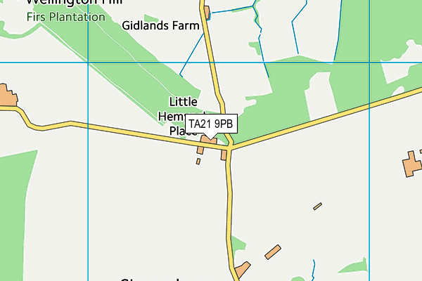 TA21 9PB map - OS VectorMap District (Ordnance Survey)