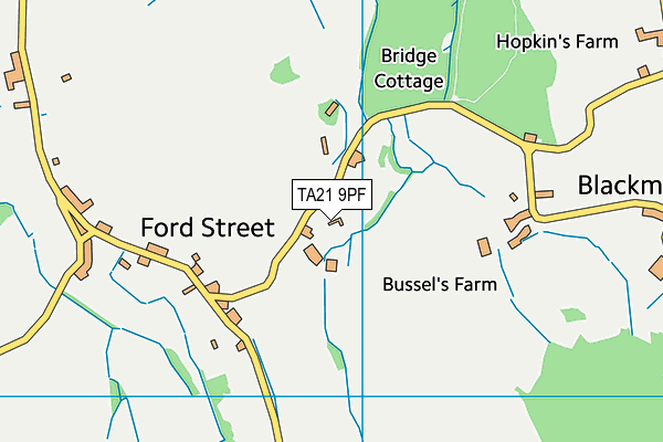 TA21 9PF map - OS VectorMap District (Ordnance Survey)