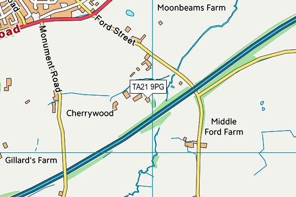 TA21 9PG map - OS VectorMap District (Ordnance Survey)