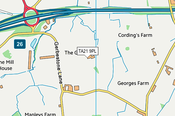 TA21 9PL map - OS VectorMap District (Ordnance Survey)