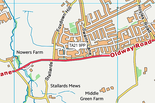 TA21 9PP map - OS VectorMap District (Ordnance Survey)