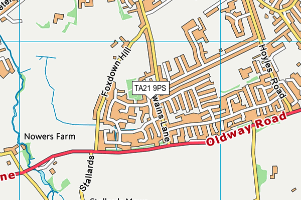 TA21 9PS map - OS VectorMap District (Ordnance Survey)