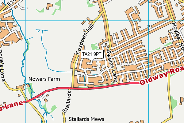 TA21 9PT map - OS VectorMap District (Ordnance Survey)