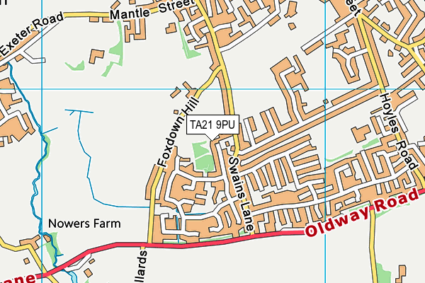 TA21 9PU map - OS VectorMap District (Ordnance Survey)