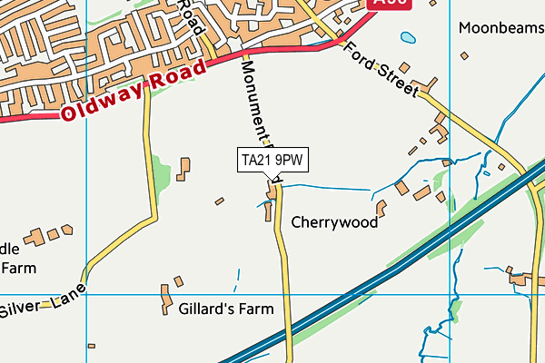 TA21 9PW map - OS VectorMap District (Ordnance Survey)