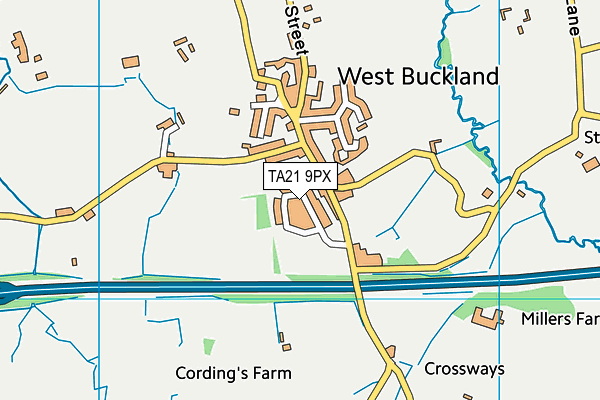 TA21 9PX map - OS VectorMap District (Ordnance Survey)