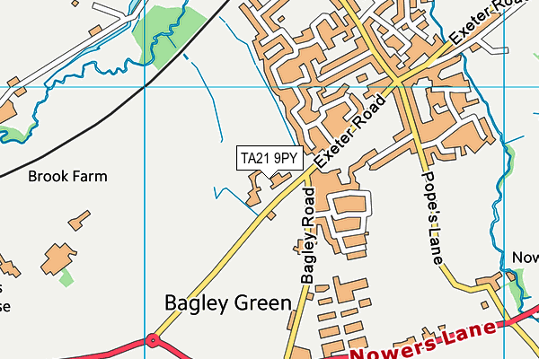 TA21 9PY map - OS VectorMap District (Ordnance Survey)