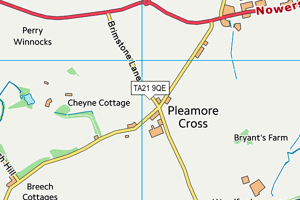 TA21 9QE map - OS VectorMap District (Ordnance Survey)