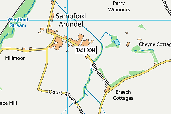 Sampford Arundel Cricket Club map (TA21 9QN) - OS VectorMap District (Ordnance Survey)