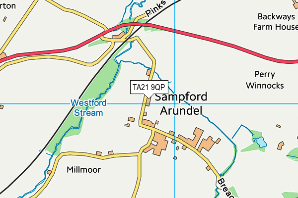 TA21 9QP map - OS VectorMap District (Ordnance Survey)