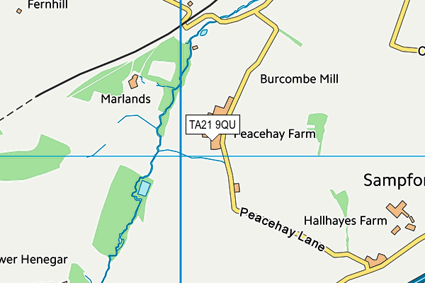 TA21 9QU map - OS VectorMap District (Ordnance Survey)
