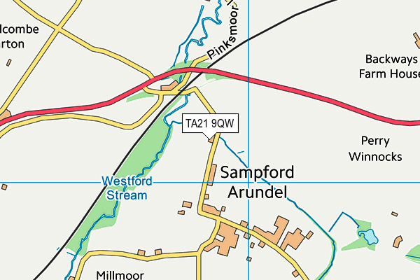 TA21 9QW map - OS VectorMap District (Ordnance Survey)