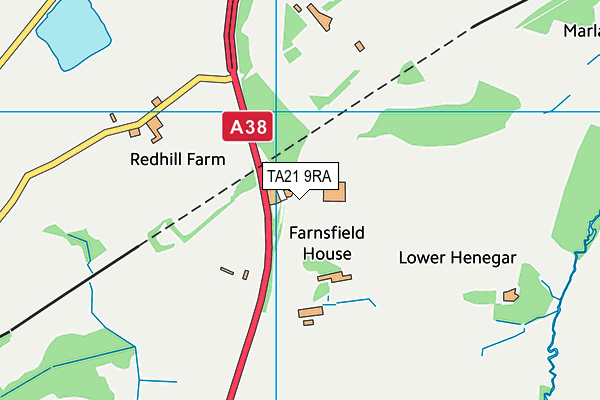 TA21 9RA map - OS VectorMap District (Ordnance Survey)