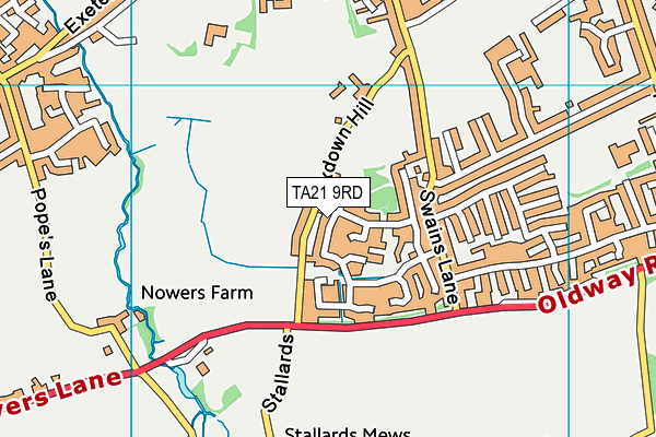 TA21 9RD map - OS VectorMap District (Ordnance Survey)