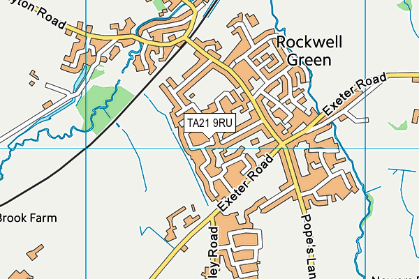 TA21 9RU map - OS VectorMap District (Ordnance Survey)