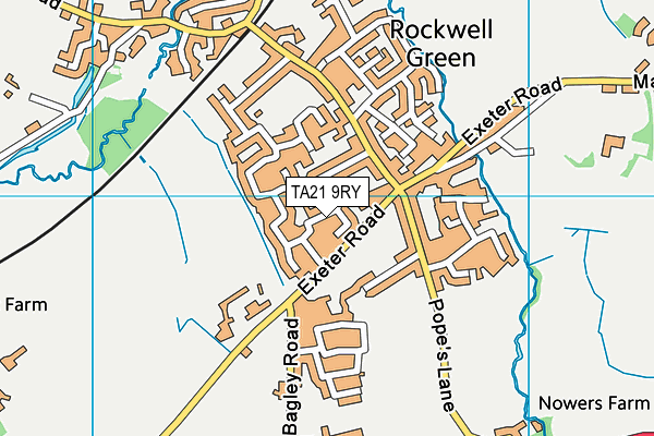 TA21 9RY map - OS VectorMap District (Ordnance Survey)