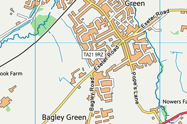 TA21 9RZ map - OS VectorMap District (Ordnance Survey)