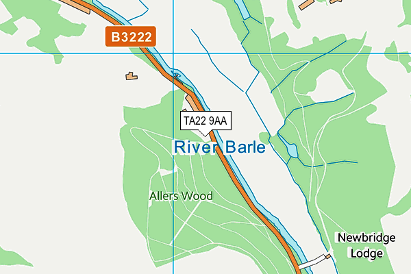 TA22 9AA map - OS VectorMap District (Ordnance Survey)