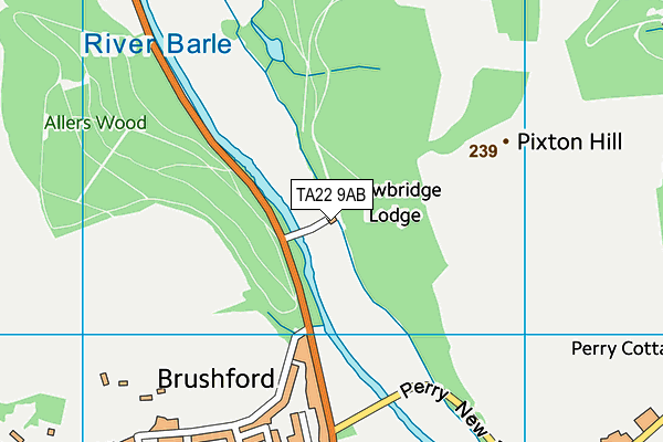 TA22 9AB map - OS VectorMap District (Ordnance Survey)