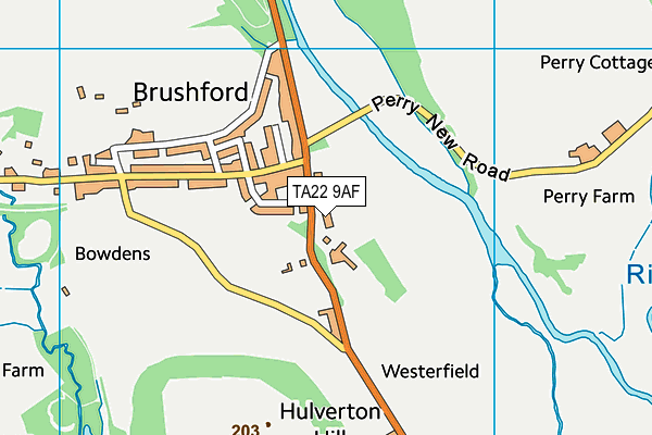 TA22 9AF map - OS VectorMap District (Ordnance Survey)