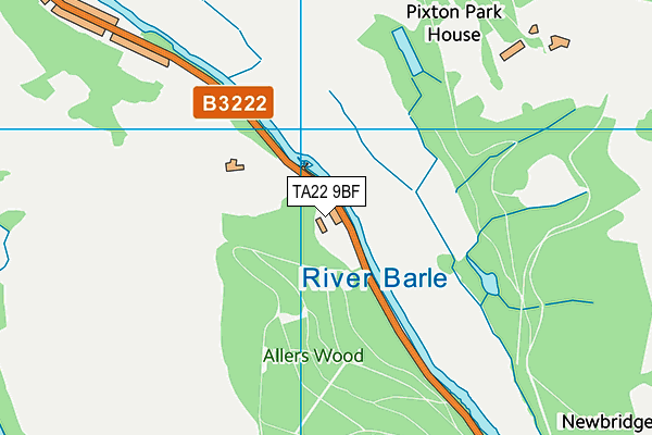 TA22 9BF map - OS VectorMap District (Ordnance Survey)