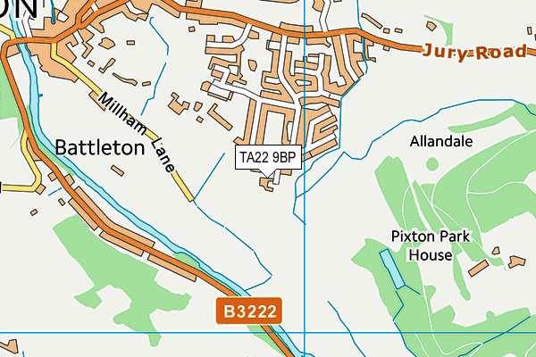 TA22 9BP map - OS VectorMap District (Ordnance Survey)