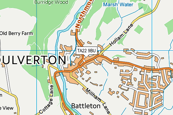 TA22 9BU map - OS VectorMap District (Ordnance Survey)