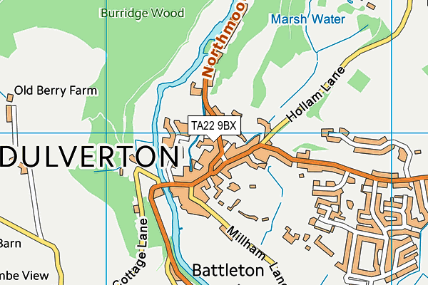 TA22 9BX map - OS VectorMap District (Ordnance Survey)