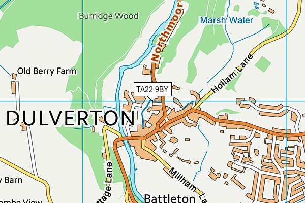TA22 9BY map - OS VectorMap District (Ordnance Survey)