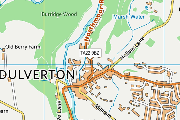 TA22 9BZ map - OS VectorMap District (Ordnance Survey)